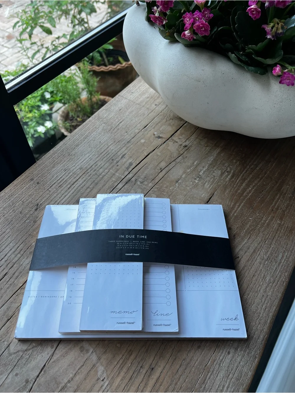 Russell+Hazel In Due Time White Memo, Line & Week Notepad Set New in Wrap
